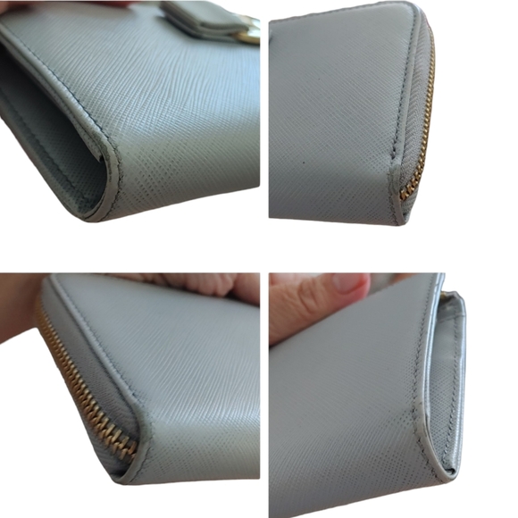 Salvatore Ferragamo Grey Leather Bow Long Zip Wallet - Picture 10 of 15